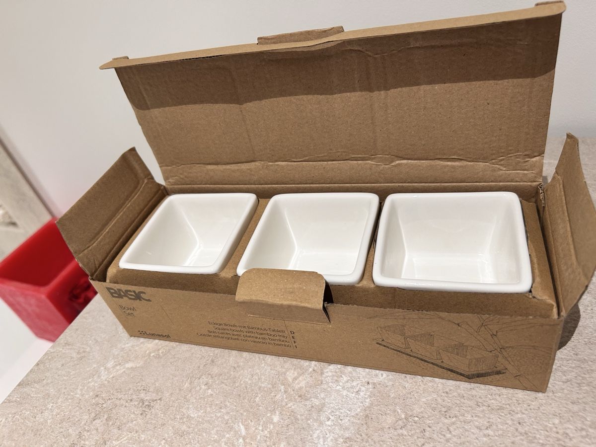 Sola Set di piatti: Neuwertiges BASIC Apéro-Schalen Set mit Bambus Tablett! Sola – Nuovo (secondo la descrizione) da Sursee venduto da ramona0406 2