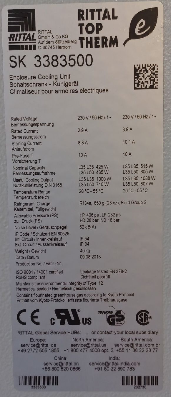 Laborzubehör: Rittal SK 3383.500 Enclosure Cooling Unit – Defekt aus Niederdorf von LeptonAG_Labor 9
