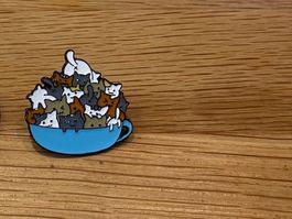 Cup full of Cats Pin