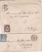 2 Stk. CH Briefe mit Strubel