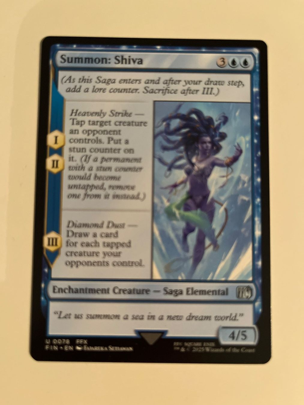 Magic The Gathering Carte collezionabili: 1 x Summon: Shiva - Magic: The Gathering - MtG – Usato da Kriens venduto da Shadi1980