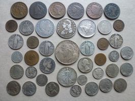 Lot ++ 42 Stück wertvollen Münzen aus den USA ab 1817