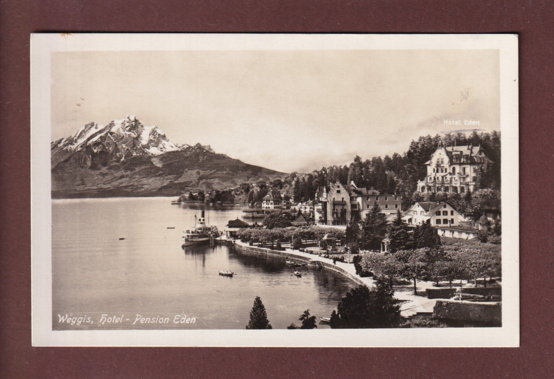 Cartoline postali: WEGGIS - Hotel Pension Eden – Usato da Pully venduto da nicecards