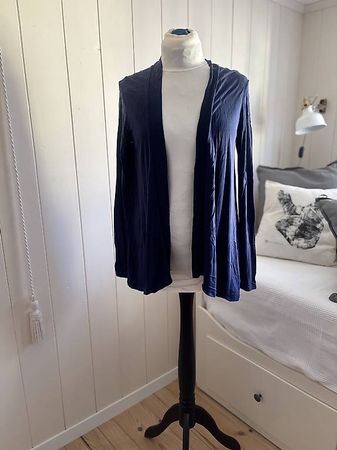 Leichte offene Strickjacke / Cardigan dunkelblau (Gr. S)