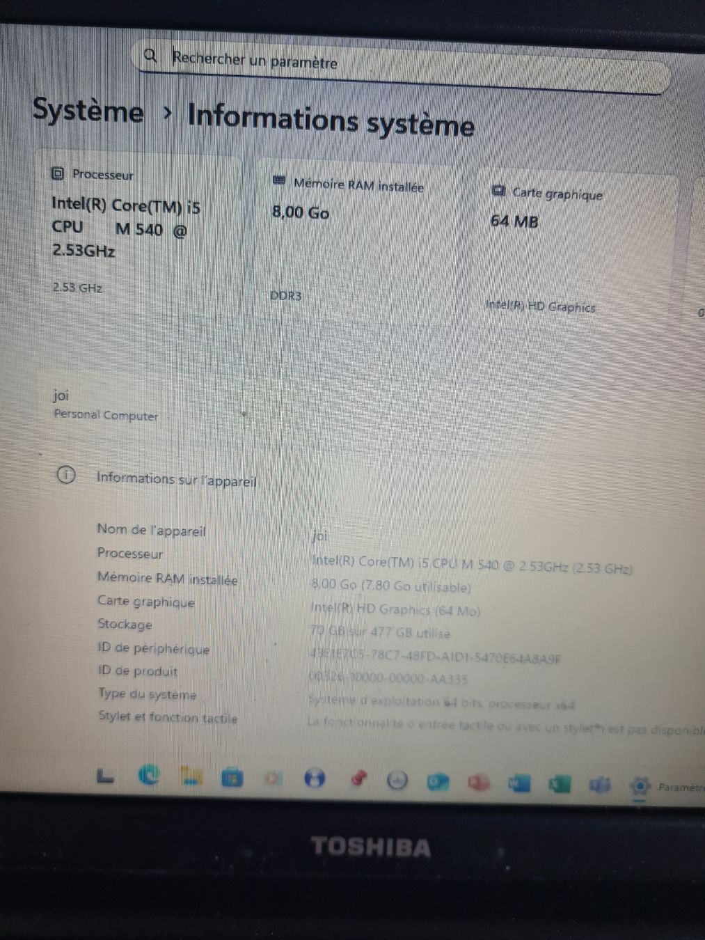 Toshiba Portables: Toshiba L500 windows 11 25h2 – D'occasion à Couvet par curirouge 1