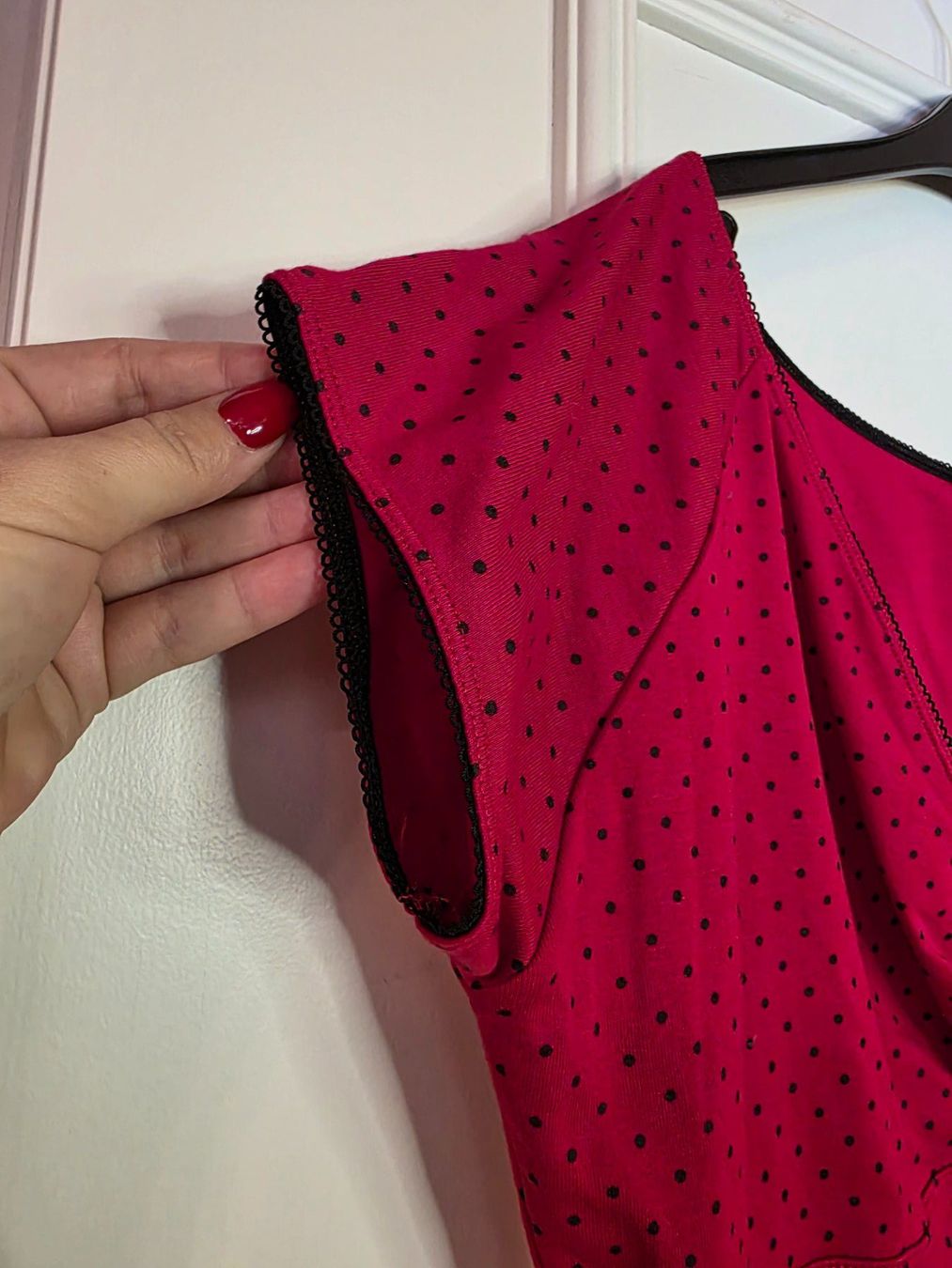Camicette: Rote Bluse mit Punktmuster, Grösse XL, Vintage Style – Usato da Wald ZH venduto da CapLux 7