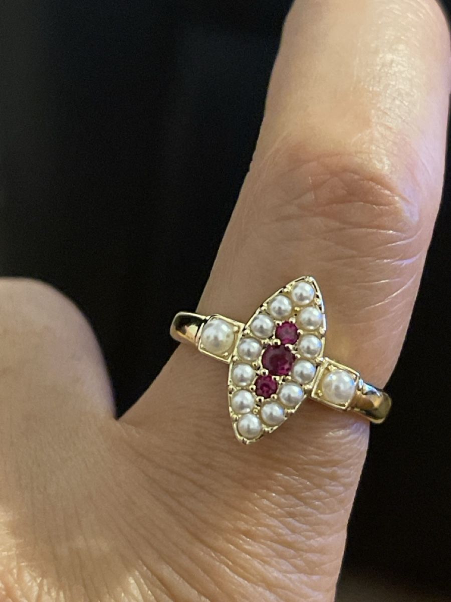 Ringe: Bague plaquée or jaune perles /rubis   58 neuve  – Neu (gemäss Beschreibung) aus Kloten von Vermicelles 2