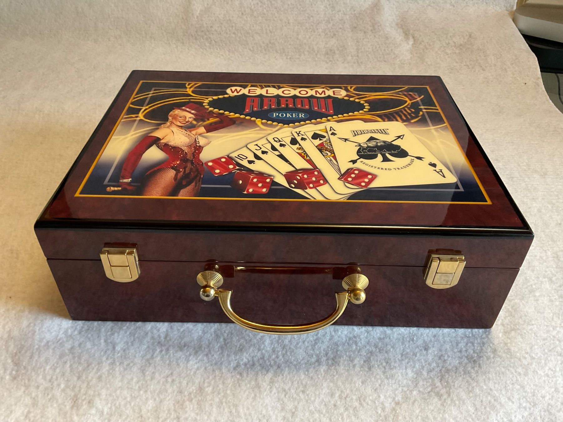 Giochi: Luxus Poker-Set in Holzbox – Nuovo (secondo la descrizione) da Gunzgen venduto da GerhardAerni