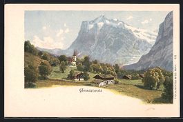 Grindelwald, Teilansicht mit Kirche und 