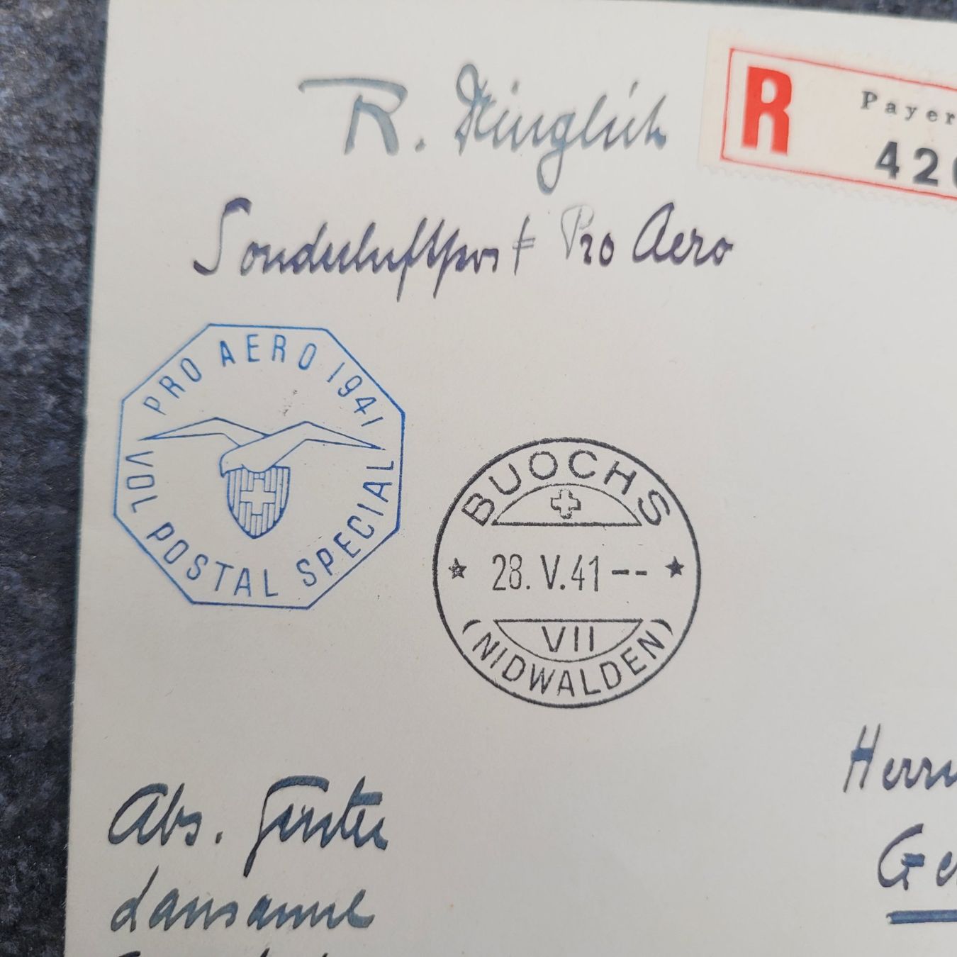 Tutti i francobolli: Luftpost Pro Aero 1941 Buochs Geltulerinden Payerne – Usato da Biel/Bienne venduto da Destockweb 2