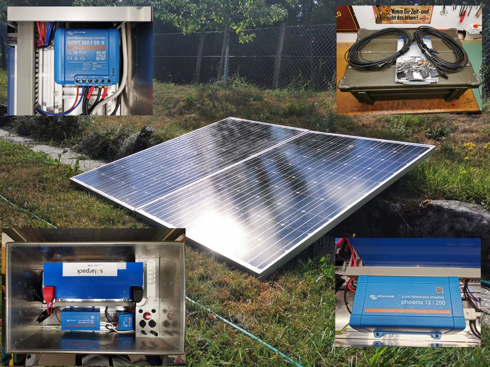 Insel Solaranlage PV Victron Panels mit LiFePo4 Batterie
