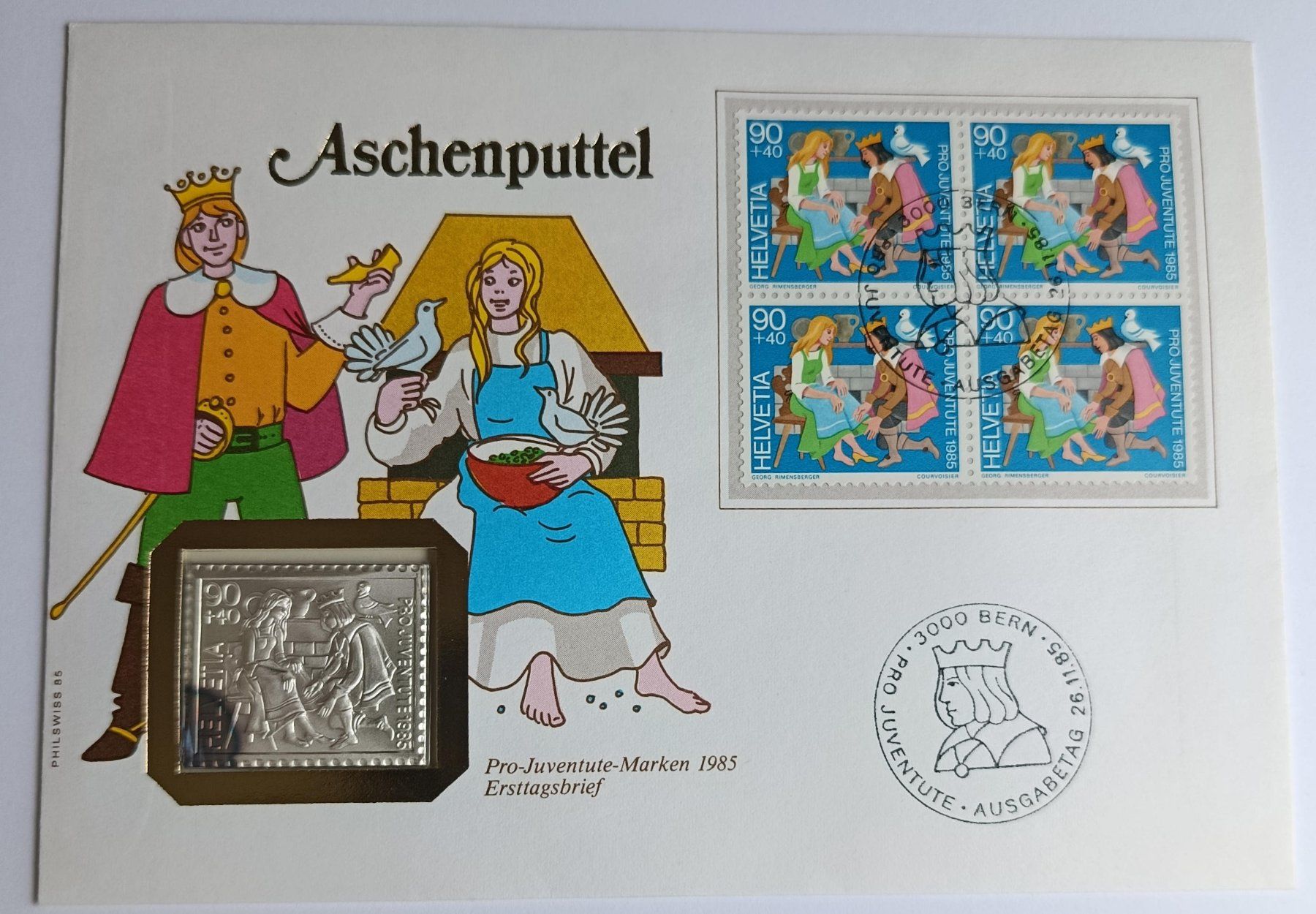 Medaillen: Numisbrief Aschenputtel mit Silbermedaille  ab 1 Fr. !! – Defekt aus Luzern von Vreneli_1