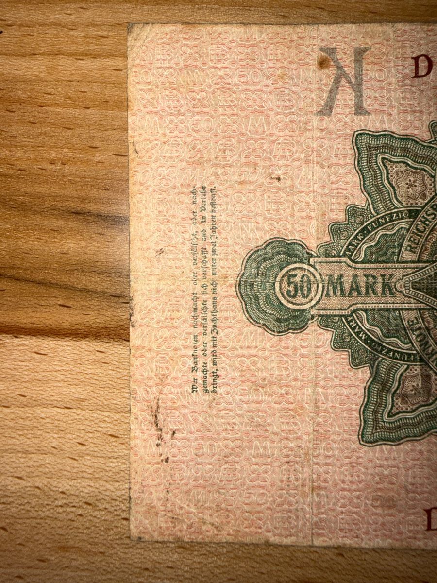 Banconote: Reichsbanknote 50 Mark – Usato da Grenchen venduto da Bastet007 7
