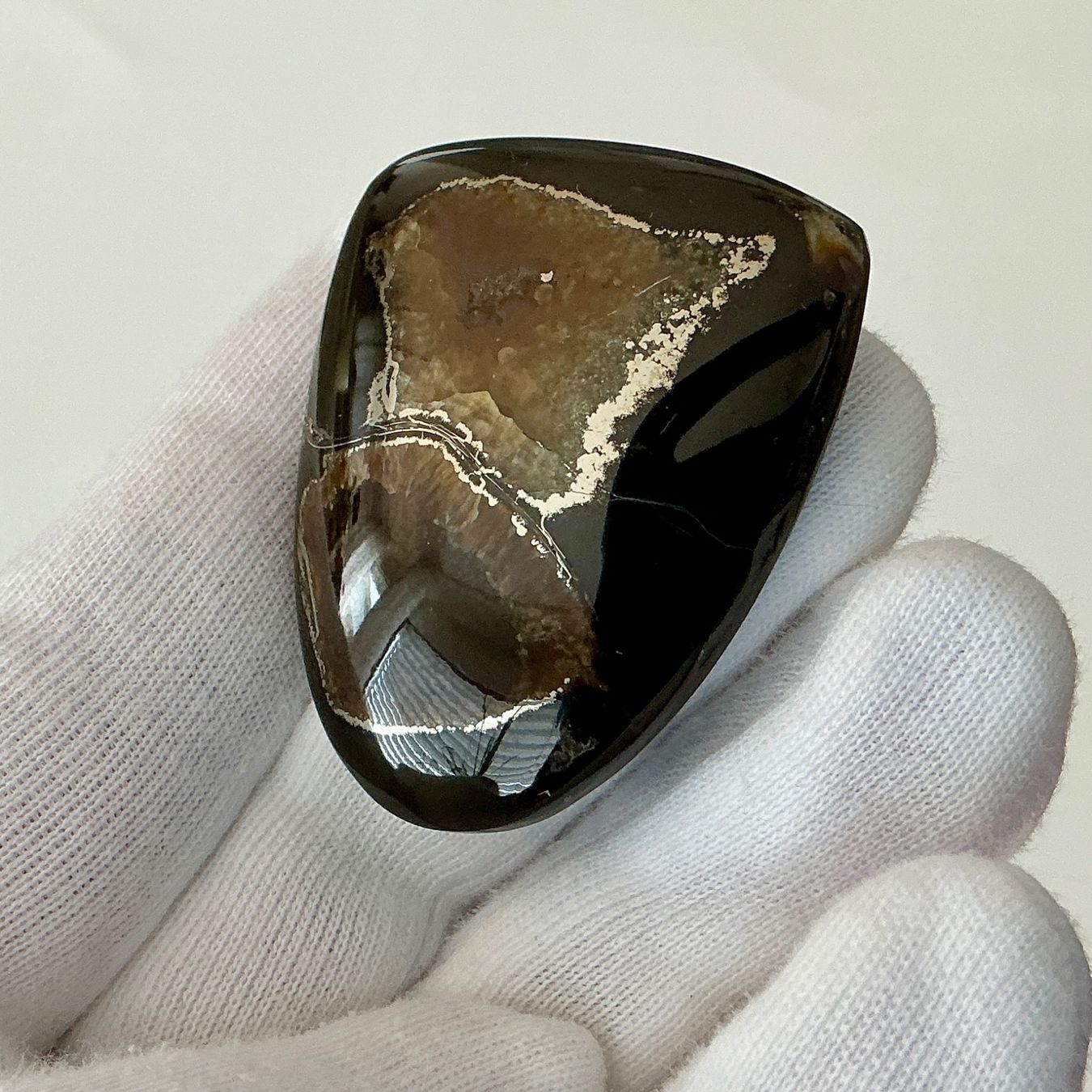 Minerali & Pietre curative: Ein seltener Simbircit mit natürlichem Pyrit. Cabochon – Nuovo e nell'imballaggio originale da Geroldswil venduto da Lilleke 5