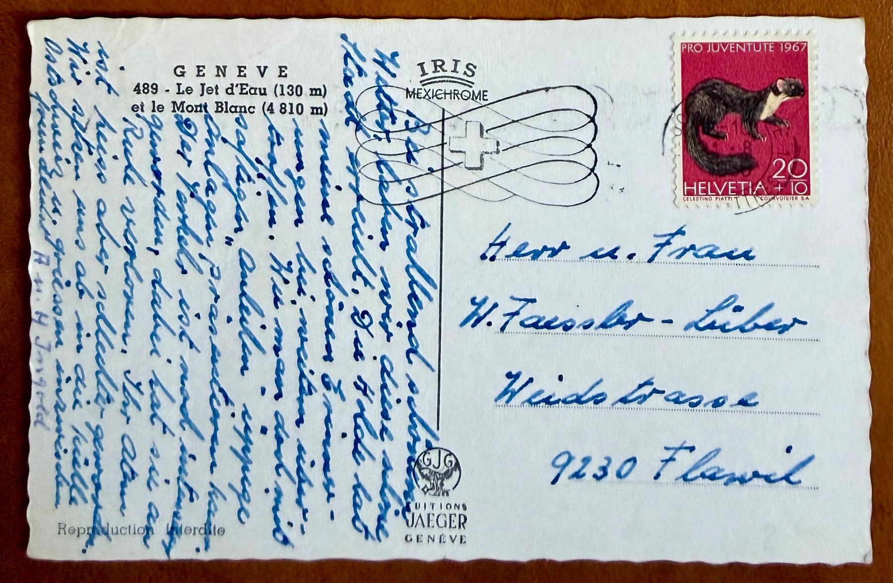Cartoline postali: Genève - Jet d'eau 1967 – Usato da Lutry venduto da Ediego 1