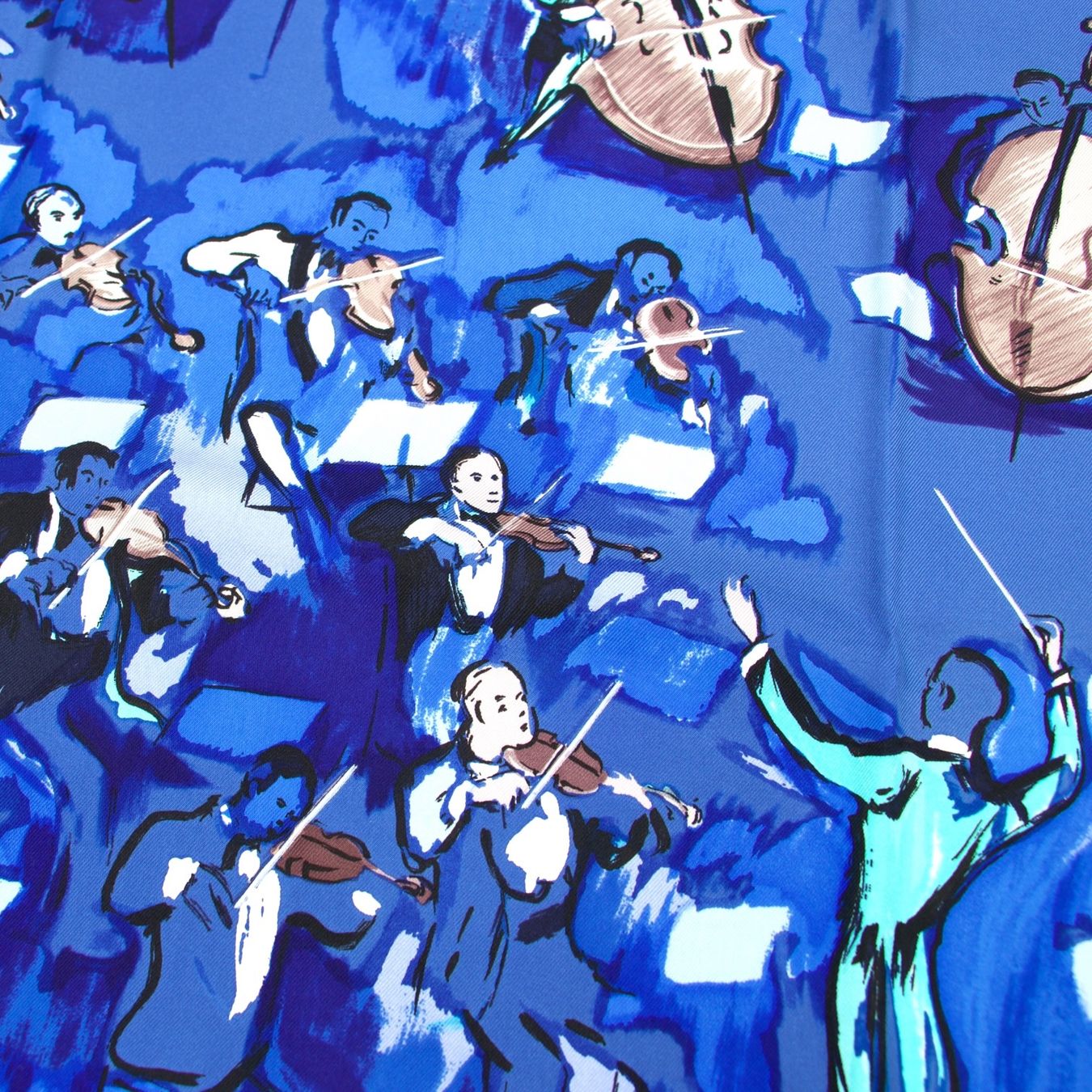 Hermès Foulards, Tücher & Schals: Hermès Carré "Concerto" blau – Gebraucht aus Binningen von Designerlabels 7