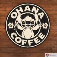 Stitch Ohana Coffee Coaster 3D Printed Drink Coaster