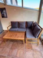 Gartensitzgruppe Holz Lounge Eckbank mit Tisch guter Zustand
