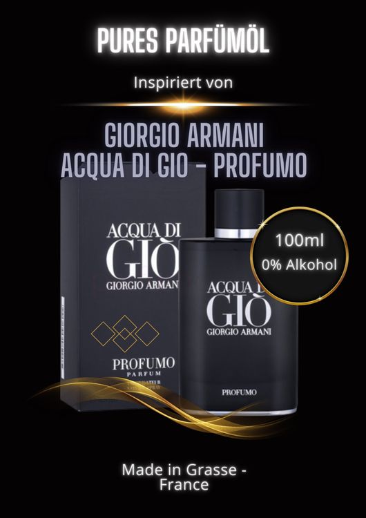 100ml Pures Parfümöl - Inspiriert von Acqua Di Gio Profumo 1
