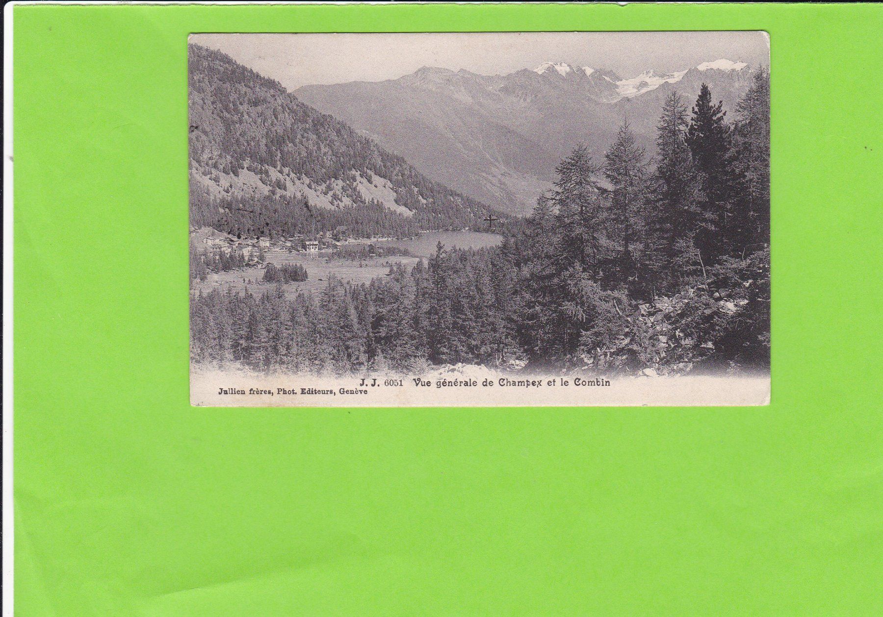 Ansichtskarten: Vue générale de Champex et le Combin – Gebraucht aus St. Peterzell von neckertal