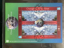 UNO Genf 2008 Block Klimawandel 1.80 CHF Eis Ersttagsbrief