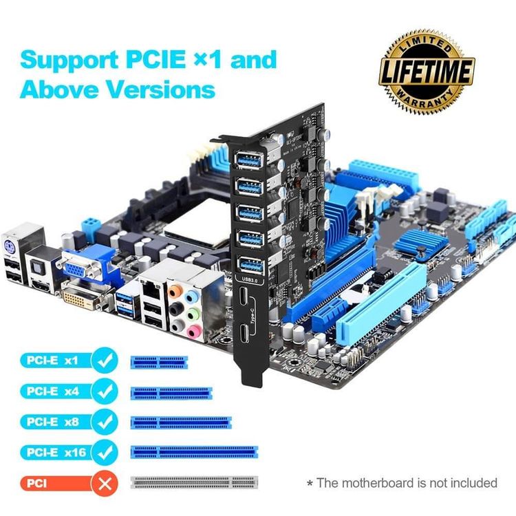 Lecteurs & Adaptateurs: PCIe USB 3.0-Kartenerweiterung USB-A 5X USB-C 2X PCI Express – Neuf avec emballage d'origine à Unterägeri par RmOnline 5
