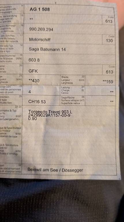 Saga Boote: Motorboot Saga Batsmann 14 – Gebraucht aus Beinwil am See von Adrian5712 2