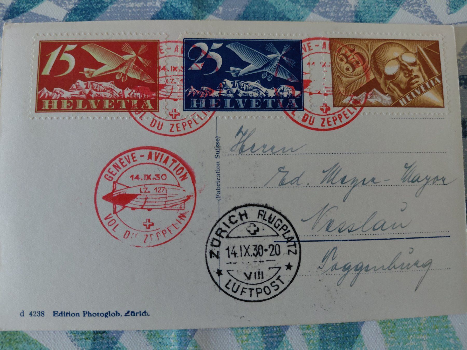 Alle Briefmarken: Tolle AK Zeppelinpost 1930 – Gebraucht aus Horw von Onurb008