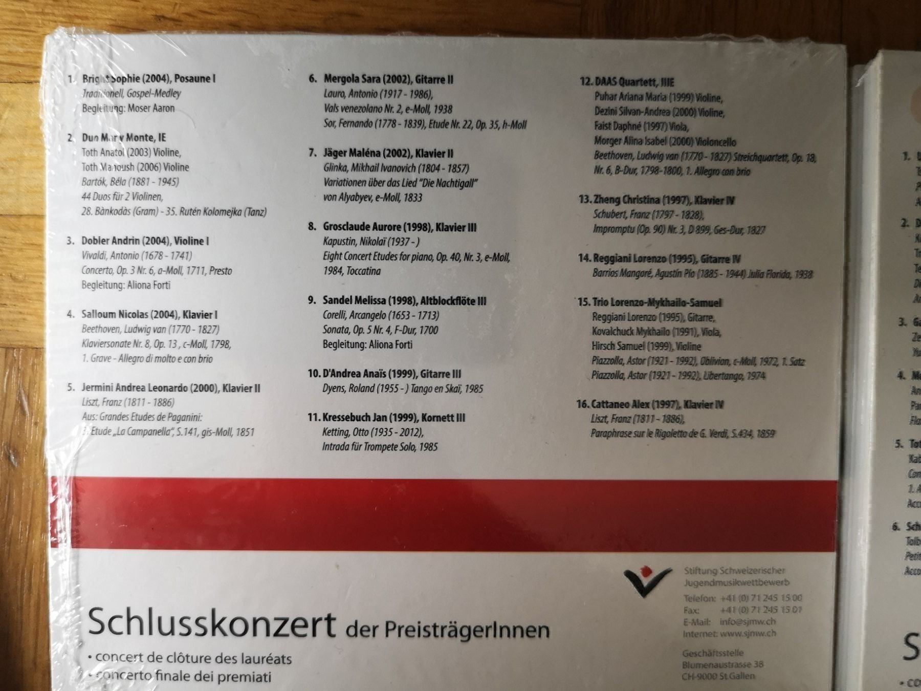 CD: Schlusskonzerte SJMW 2014 und 2015 – Nuovo e nell'imballaggio originale da Basel venduto da grandfamily 1