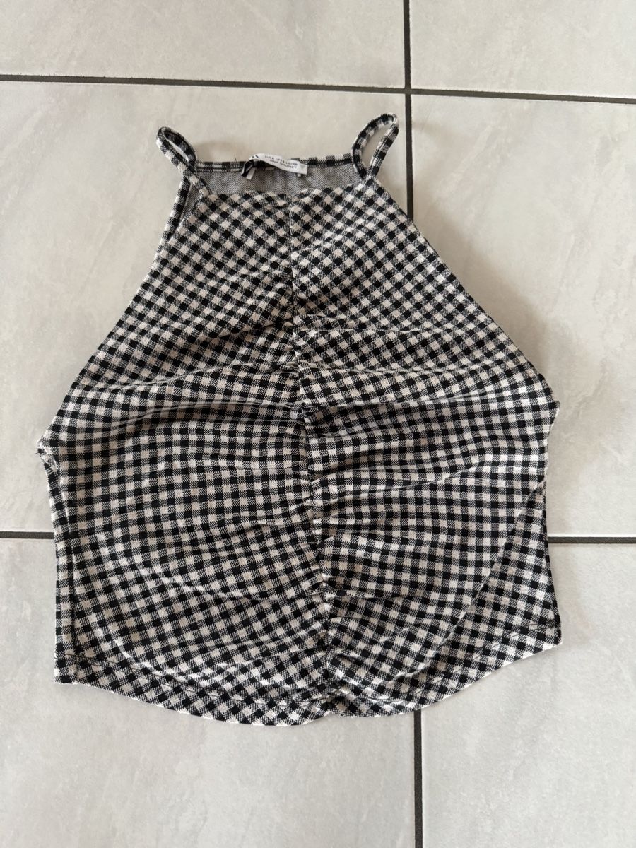 Zara Top: Zara Top, Schwarz/Weiss Kariert, Gr. S – Usato da Hergiswil NW venduto da kaufe_bei_kaufmann