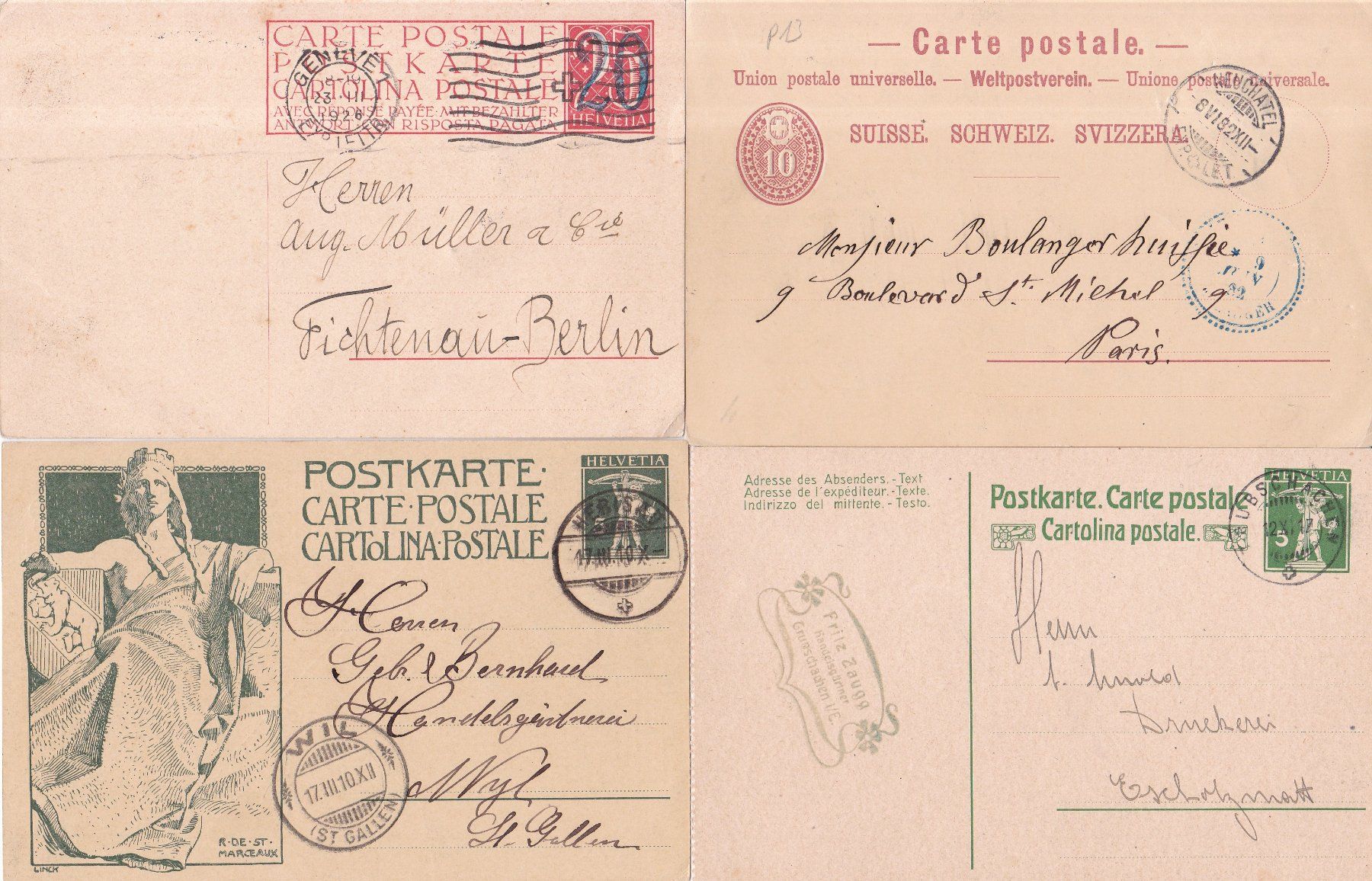 Alle Briefmarken: 40 Stk. Alte CH Postkarten, Karten – Gebraucht aus Münchwilen AG von Nesar 8