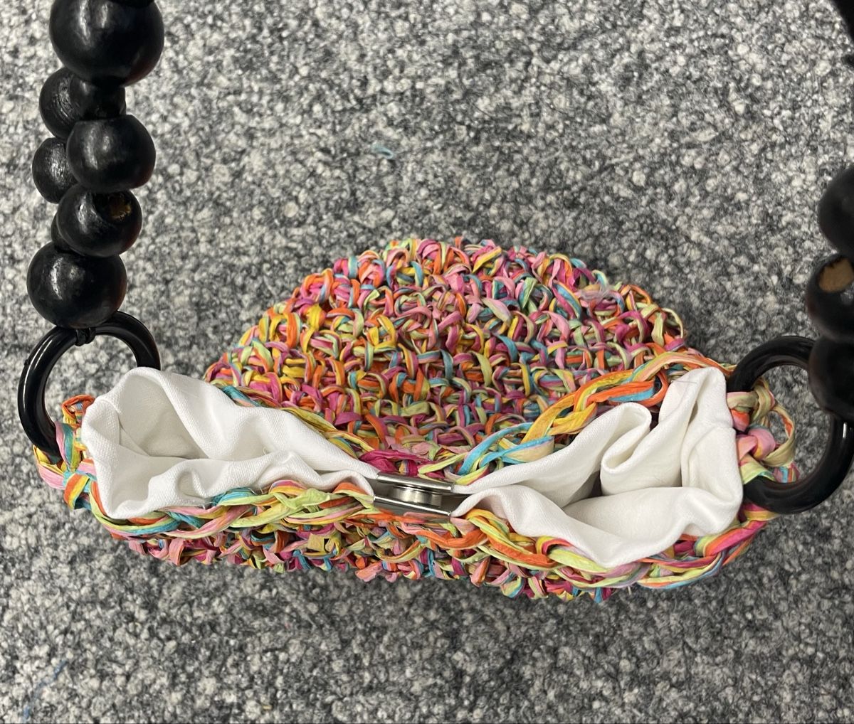 Borse da donna: Bunte  Sommer Tasche mit Perlenhenkel, – Nuovo e nell'imballaggio originale da Au ZH venduto da Jaggy4 2