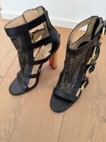 Louboutin Sandalen, Gladiator41 Gold Absatz