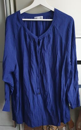 Ulla Popken schöne Bluse in Königsblau Gr. 50/52