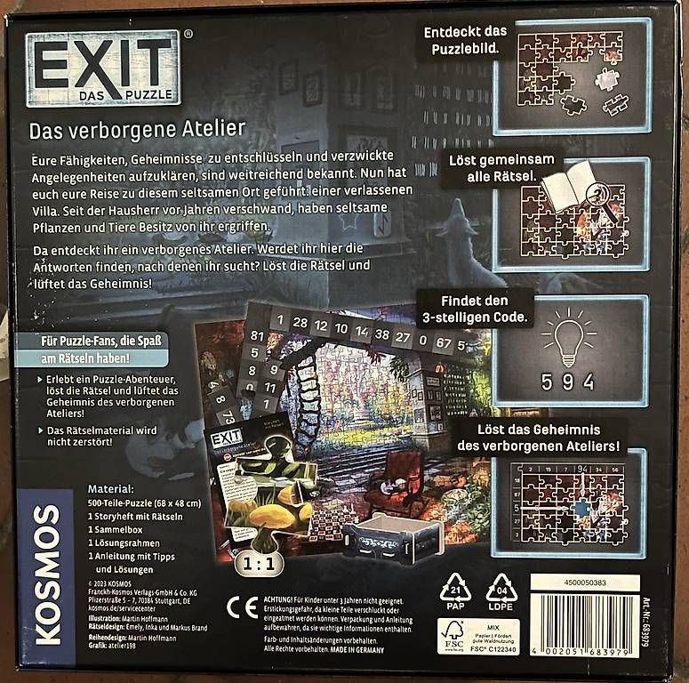 Puzzle: EXIT Puzzle&Rätsel 500 Teile – Usato da Bern venduto da nad_s9r6 2