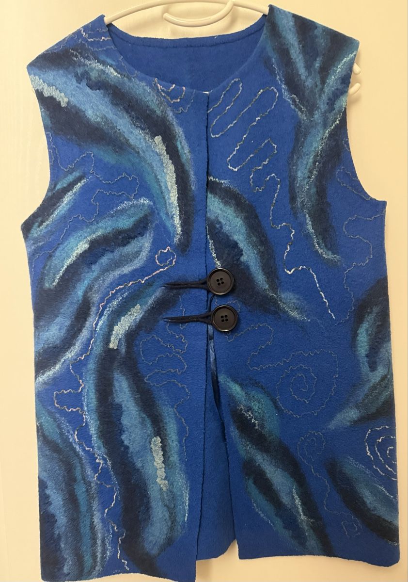 Giacche: Unique Felted Wool Vest - Blue Tones - Size Medium – Usato da Glis venduto da lus_sx55
