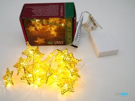 KONSTSMIDE Lichterkette Sterne Gold