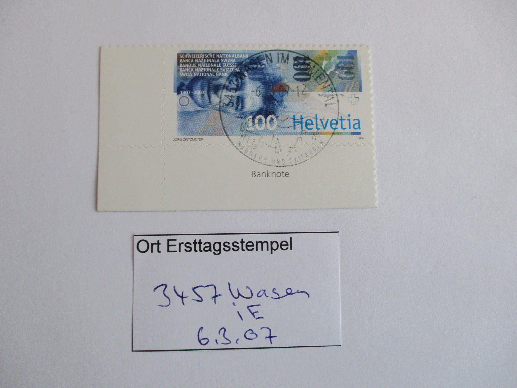 Tutti i francobolli: Voll Ort Ersttagsstempel 3457 Wasen i E – Usato da Langnau b. Reiden venduto da Aktuell88