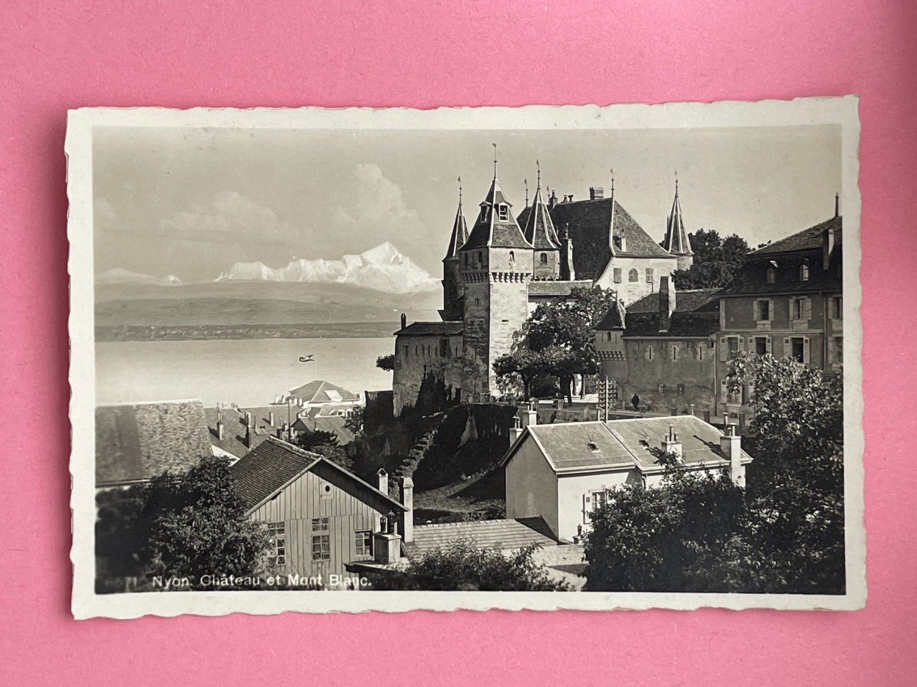 Cartoline postali: Nyon, Château et Mont Blanc – Usato da Steg VS venduto da danwer74
