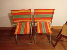 2x Camping-Stuhl  Klappstuhl vintage