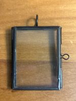 Mini Bilderrahmen Anhänger, Glas Metall Vintage Stil