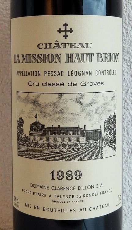 1Fl. Chateau La Mission Haut Brion 1989 Cru Classe de Graves | Kaufen ...