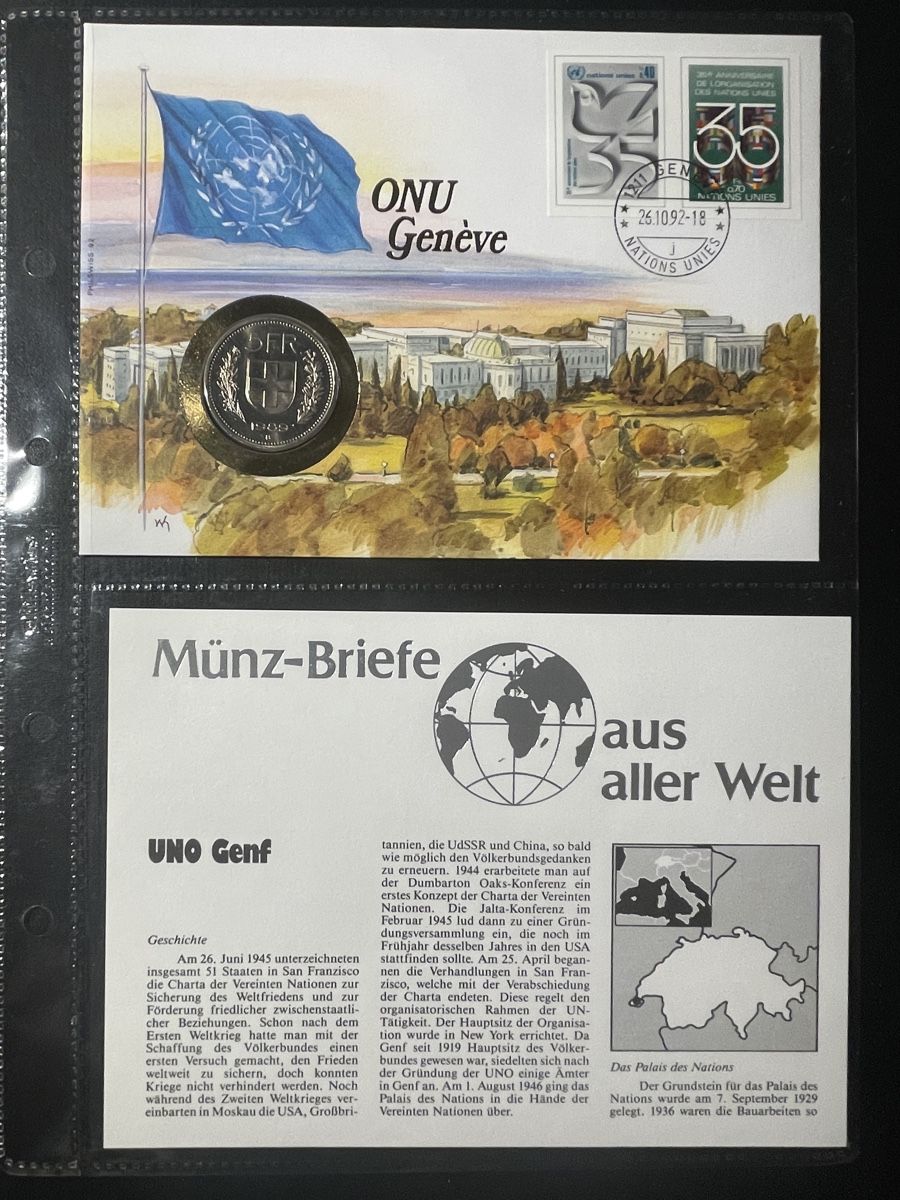 Alle Münzen: UNO Genf Münzbrief – Gebraucht aus Bülach von superman1234