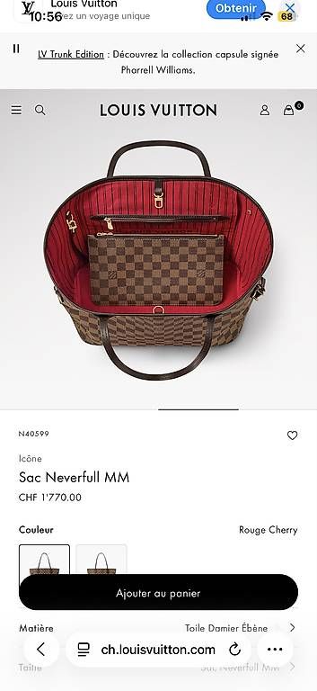 Borse da donna: Full set - Louis Vuitton Neverfull M Damier – Usato da Yens venduto da GIPE 1