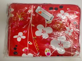 Schutzhülle Laptoptasche rot mit Blumenmuster 38x28 cm neu