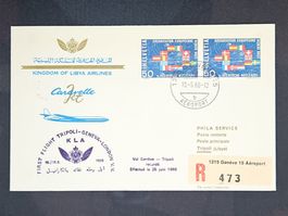CL08 Enveloppe + Timbre Suisse 1966 Thème Aviation