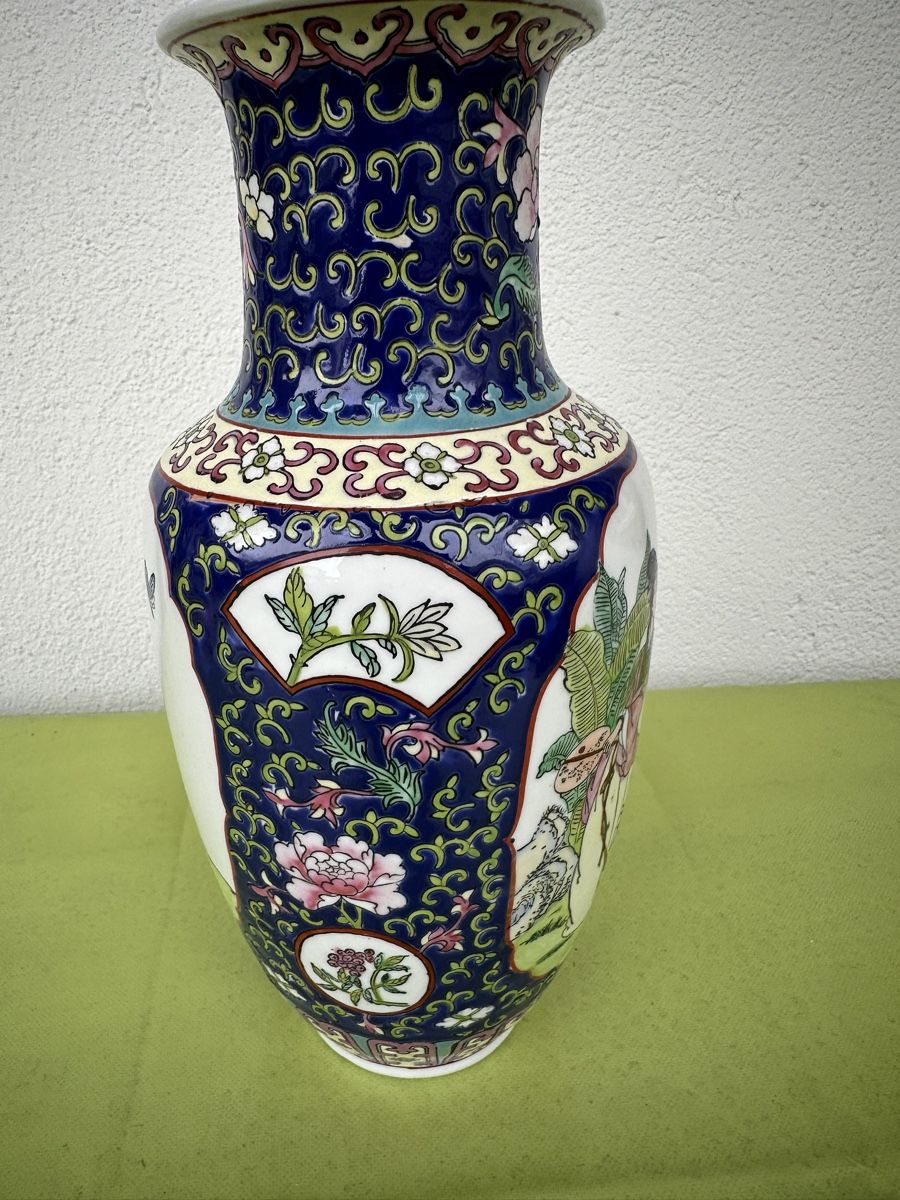 Vasen & Gefässe: Vase chinois peint à la main 33cm haut. – Gebraucht aus Lausanne von artnouveau04 3