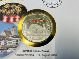 Patrouille Suisse  Numisbrief versilberte Medaille 2018