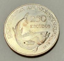 Cabo Verde 250 Escudos 1976 UNC silver coin Rare