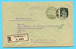Zensurbrief von Schaffhausen nach Regensburg 1922
